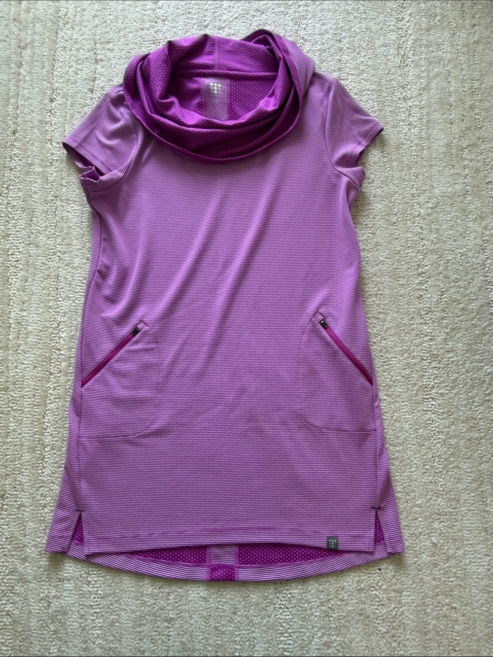 Title Nine Purple Short-Sleeve Cowl Neck Tunic
